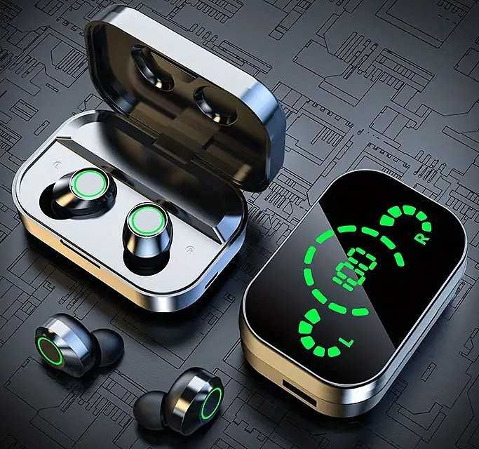 Casti In-Ear Bluetooth cu control tactil + display led diferite modele