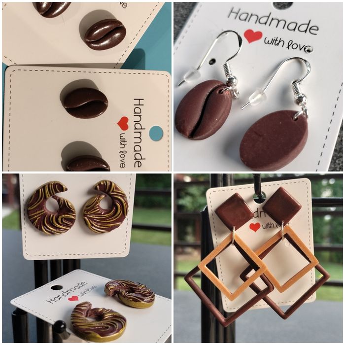 Cercei unicat, handmade, lut polimeric, argint 925