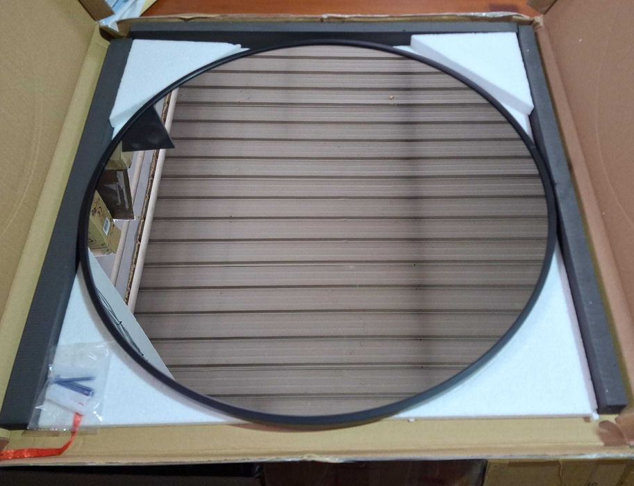 Oglinda rotunda Koonmi, 50 cm, rama din aluminiu, negru