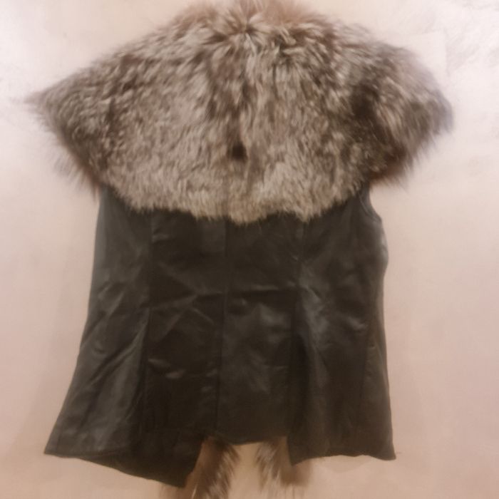 Vesta piele și vulpe 38/40