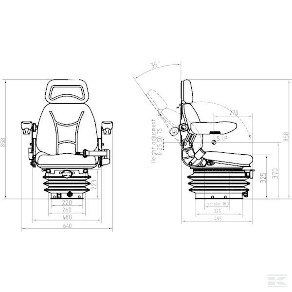 Scaun Tractor material textil