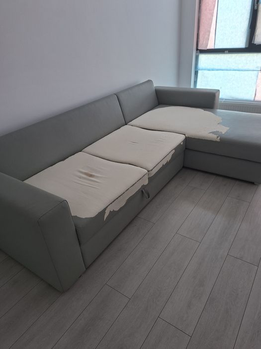 Canapea coltar stanga extensibila cu lada depozitare