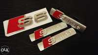 SET Embleme Audi S6 line metal gri/rosu