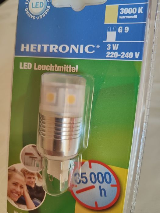 Lampa LED / Heitronic LED G9, 3W, 230V, 3000 Kelvin - GERMANIA