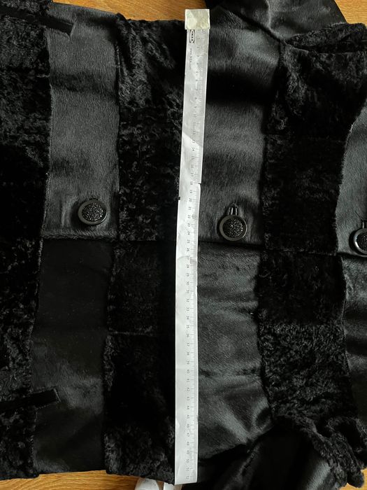 Стилно палто от естествена кожа-пони, каракул с яка от нутрия-ново