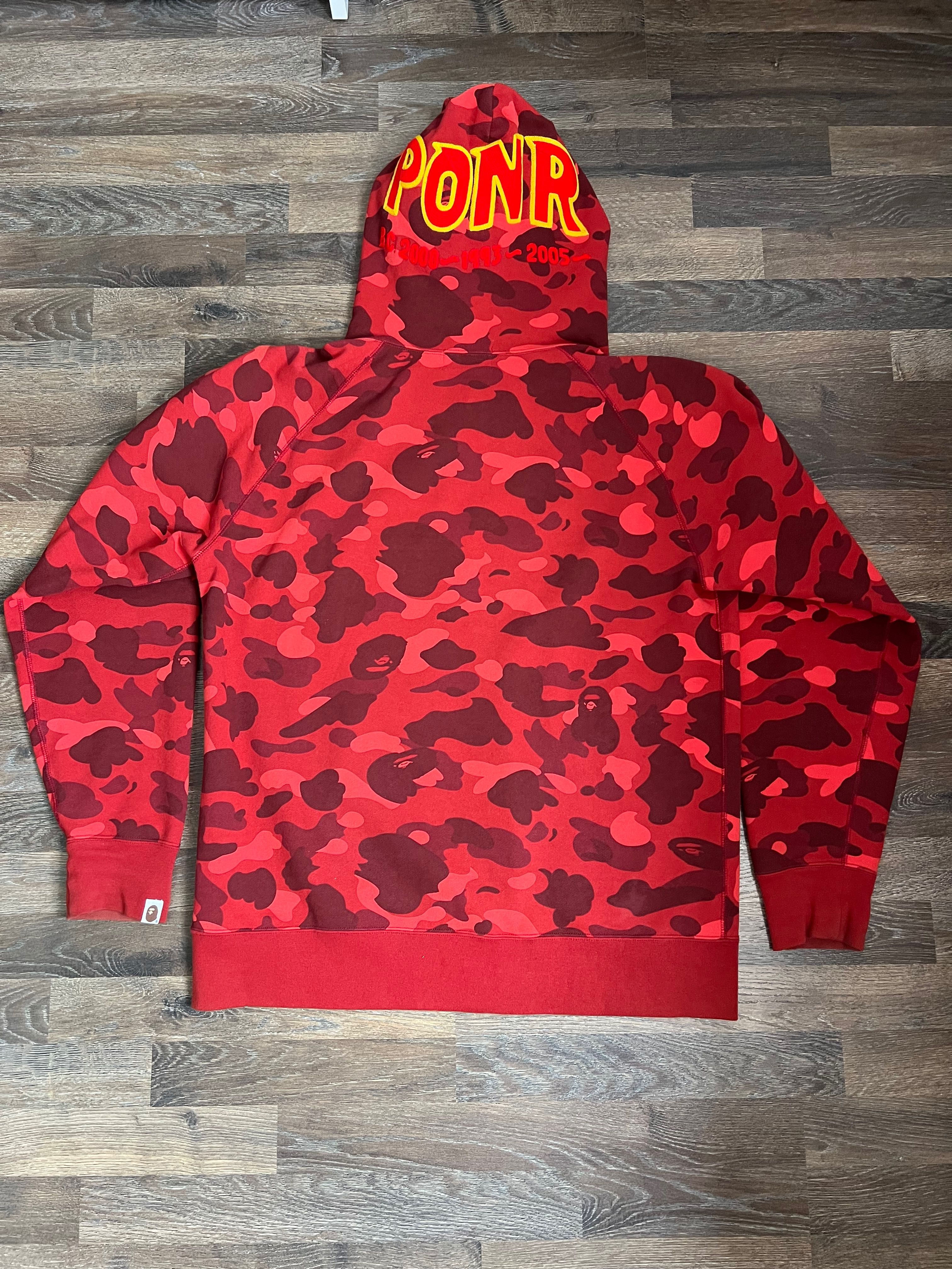 Bape hoodie red camo