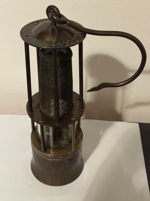 Lampa de miner din bronz (vintage)