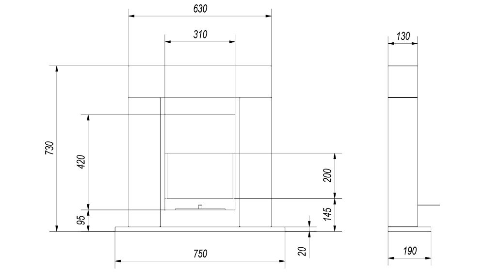 Semineu de decor cu bioetanol tip portal - Whiskey