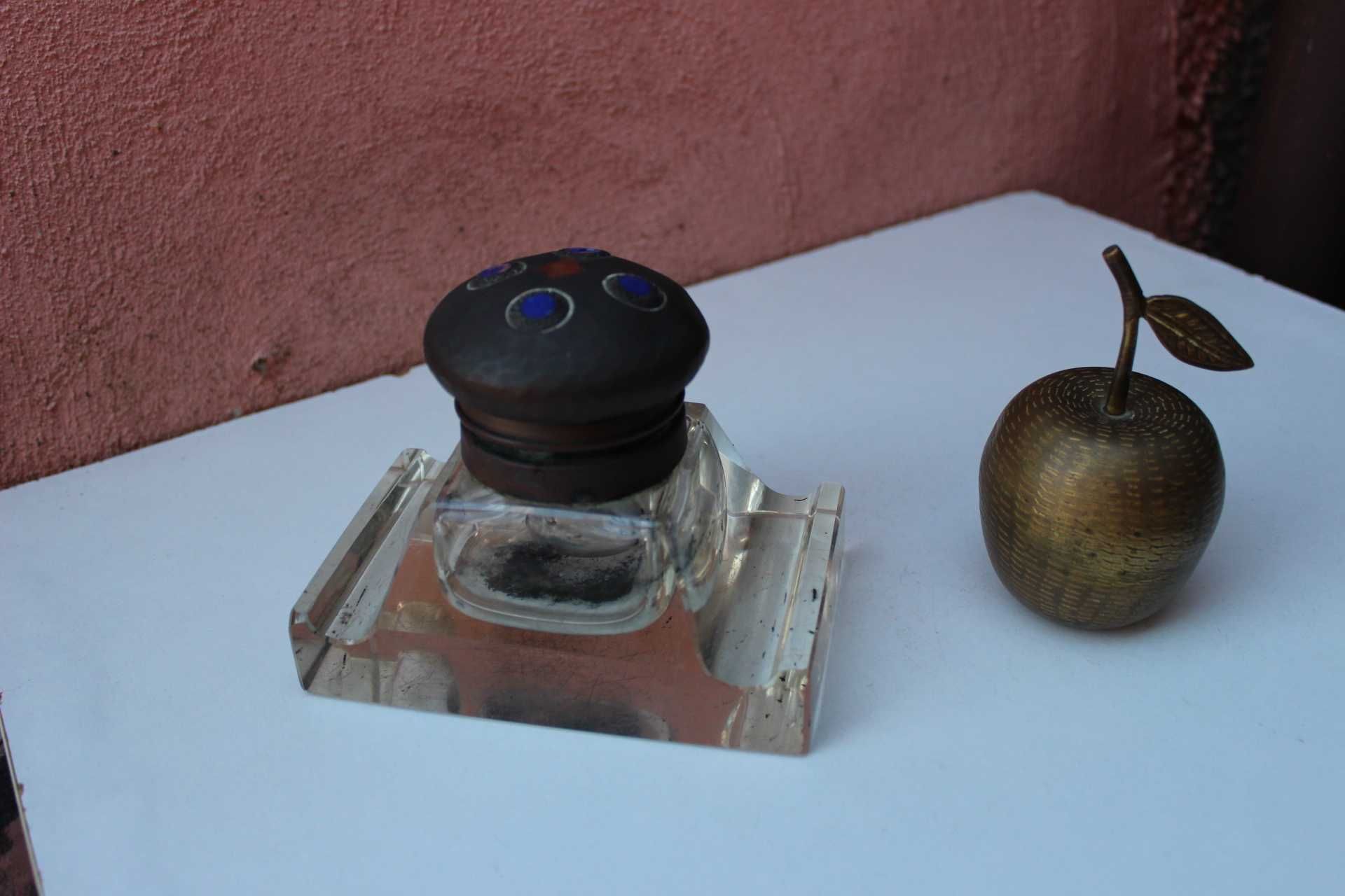 Calimara de colectie secol 19, HANSA - DRP cristal, curpu emailat, DRP