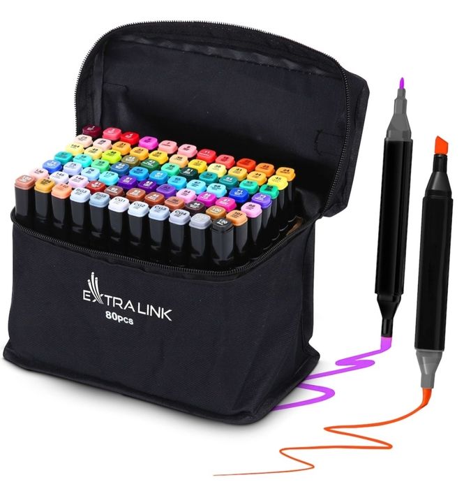 Set nou 80 Markere cu vârf dublu