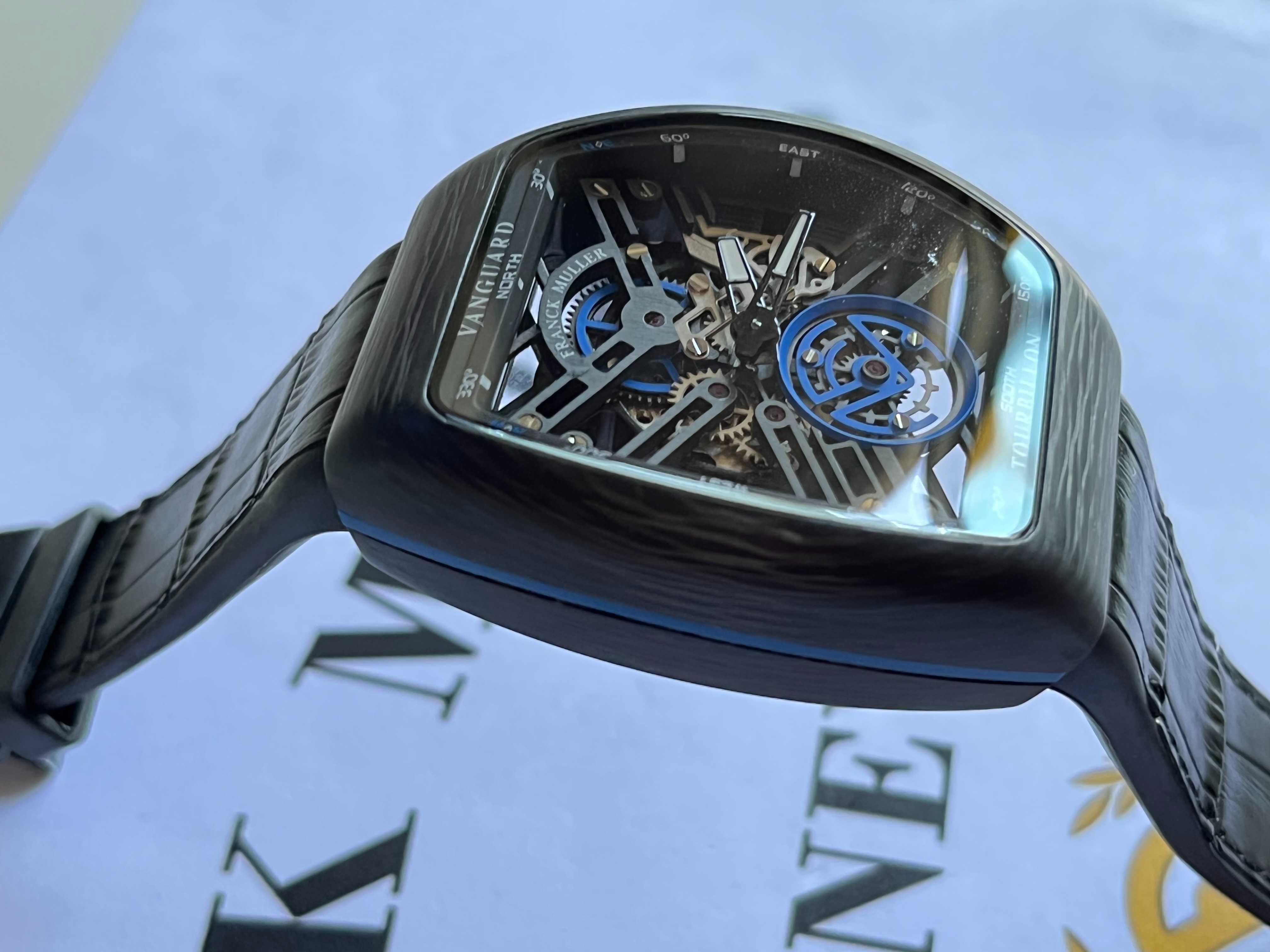 ПРОМО Уникален часовник Franck Muller серия Vanguard CARBON механичен