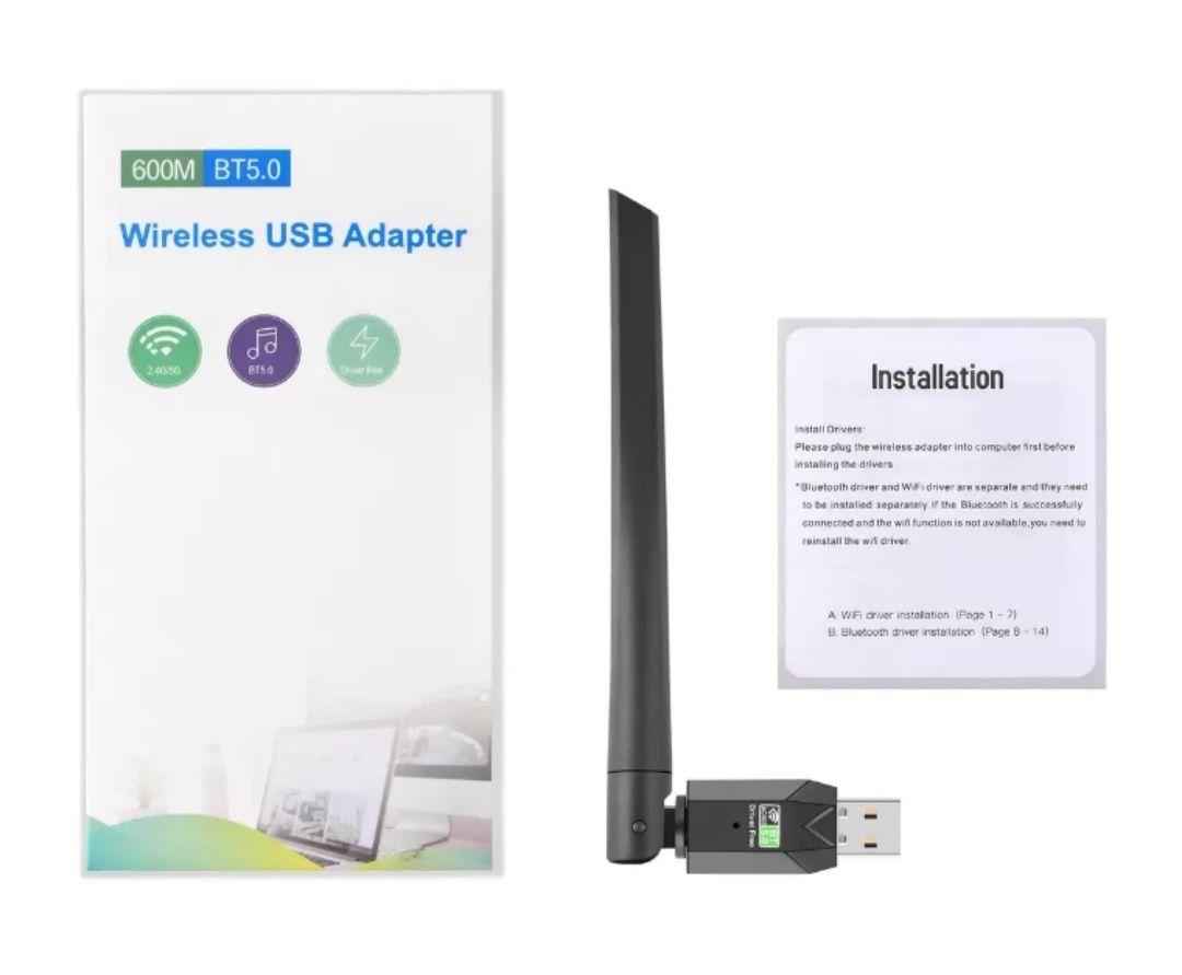 Usb WiFi 2.4/5.8ghz + Bluetooth 5.0 adapter