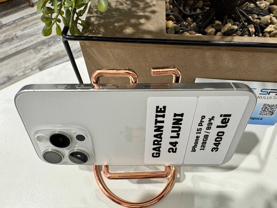 iPhone 15 Pro 128Gb 89%- Din magazin,cu garantie! RATE TBI !