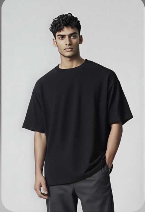 Tricou negru Oversize premium