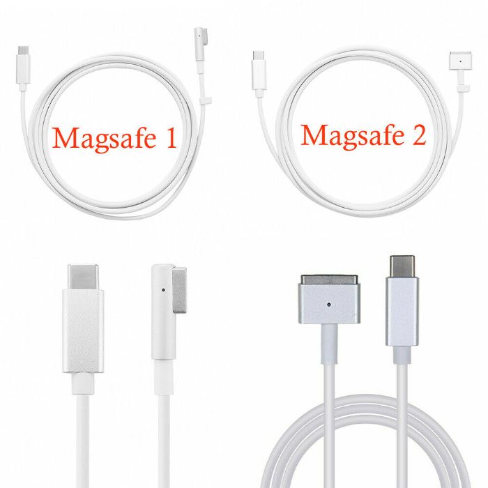 Кабел USB C Magsafe 2 съвместим с Apple Macbook Air / Pro 45W 60W 85W