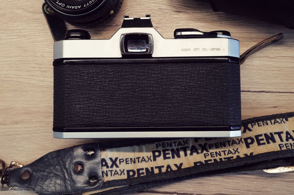 Aparat foto film Pentax K1000 husa original obiectiv 55mm