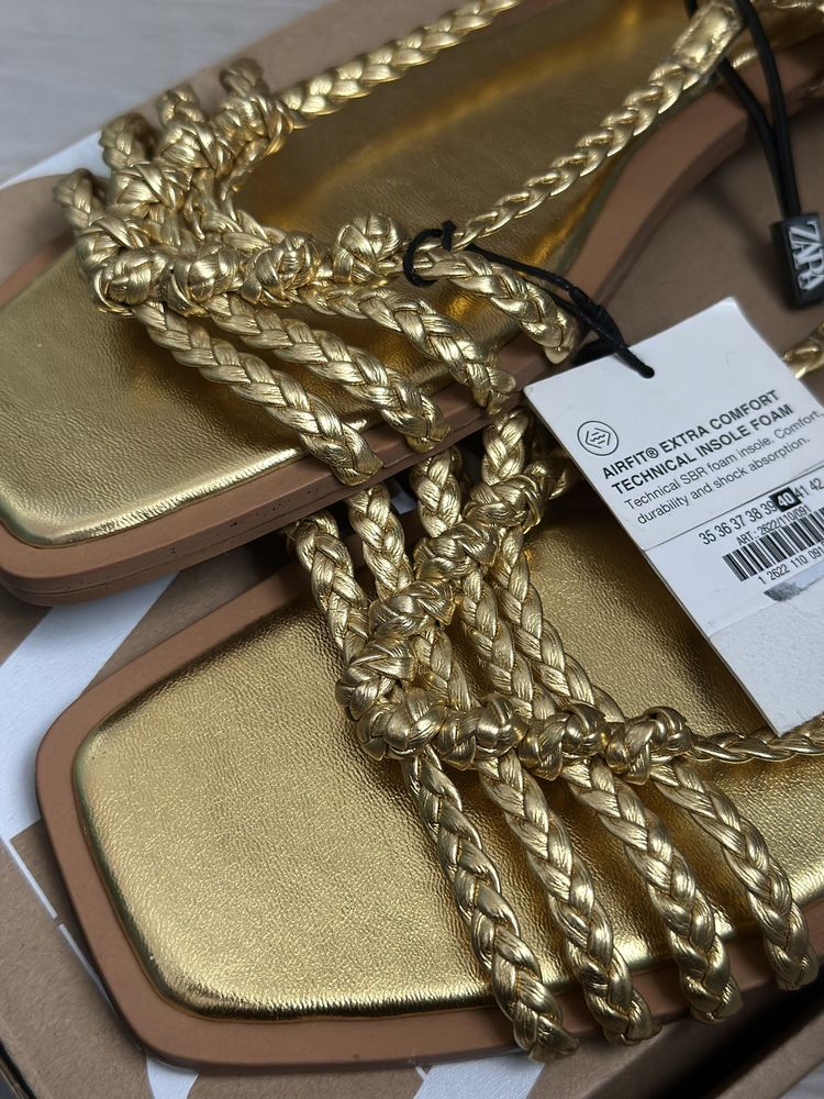 Sandale Zara aurii NOI, masura 40