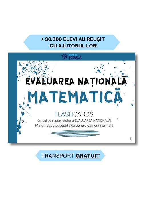 Culegere Evaluare Nationala Matematica – Flashcard Start in Scoala