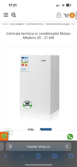 Centrala noua sigilata motan 21kw