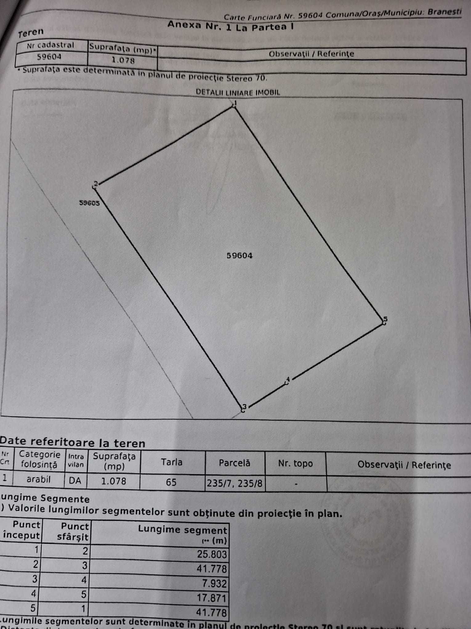 Teren intravilan 1078mp Branesti Ilfov