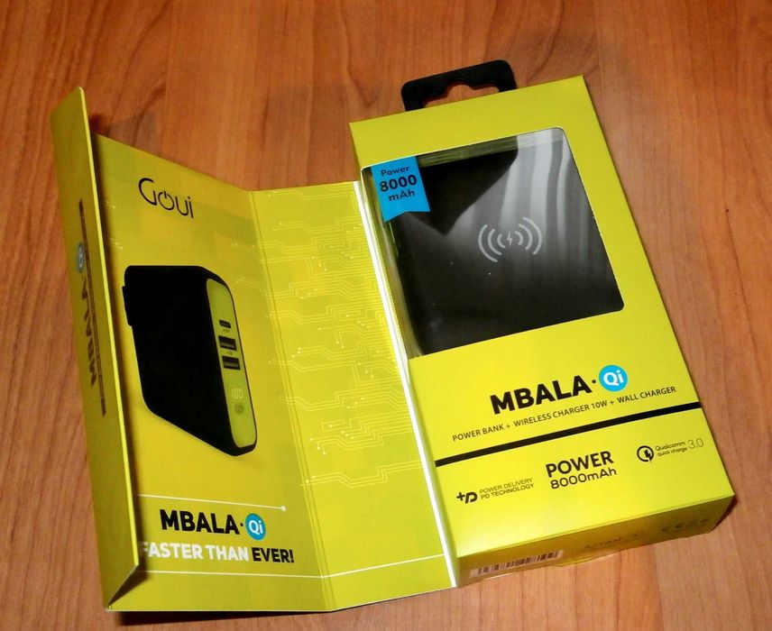 Incarcator cu baterie externa si wireless Goui Mbala 8000mAh 18W