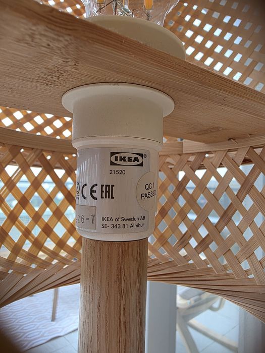 Lampadar ikea lemn si ratan bambus