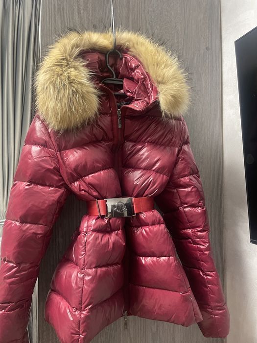 Geaca moncler cu puf de gasca,+curea