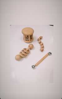Сет от 4 броя дървени монтесори играчки (2 - 6 мес)