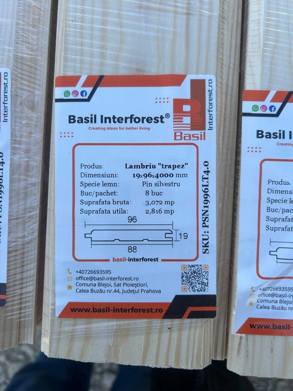 Lambriu – Pin Silvestru- Profil trapez 19x96x4000mm PRET PRODUCATOR