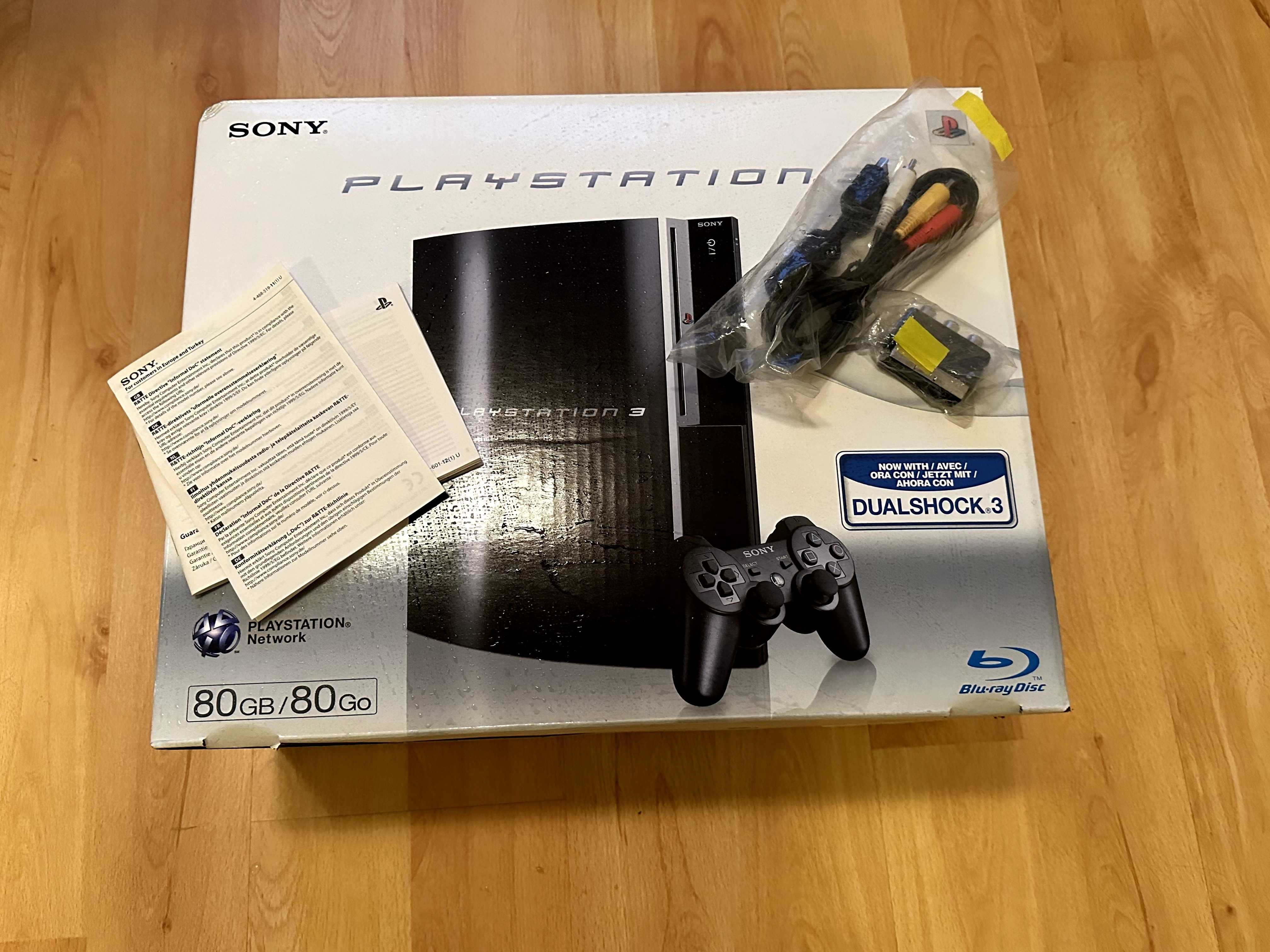 PlayStation 3 (80GB Fat) комплект с 2 джойстика и оригинална кутия