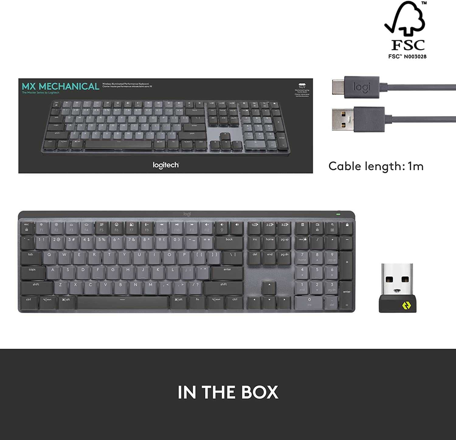 Клавиатура Logitech MX Mechanical Wireless Tactile Quiet full&mini)