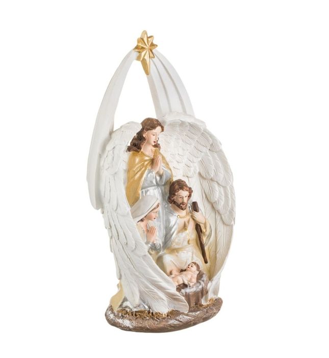 Коледна фигурка, Рождество Христово, Ангелски крила, Полирезин, 17x10x