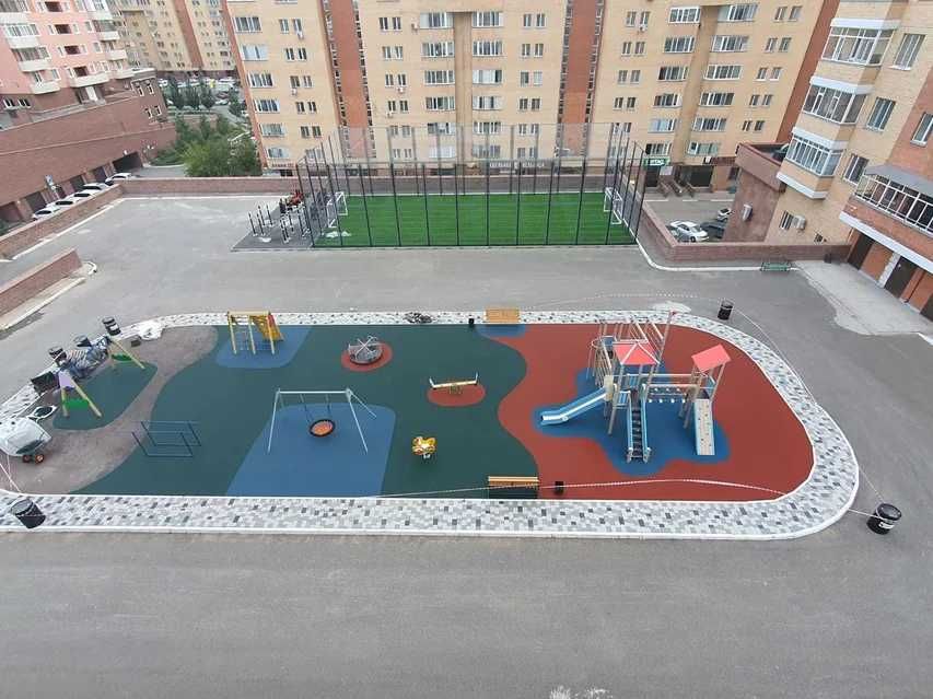 Тартан резиновое покрытие детских и спортивных площадок резиновая крош