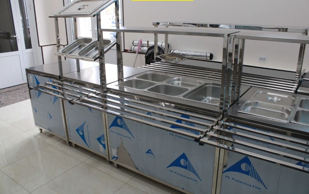 Линия раздачи мармит, холодильник, нержавейка. Nerjaveyka.