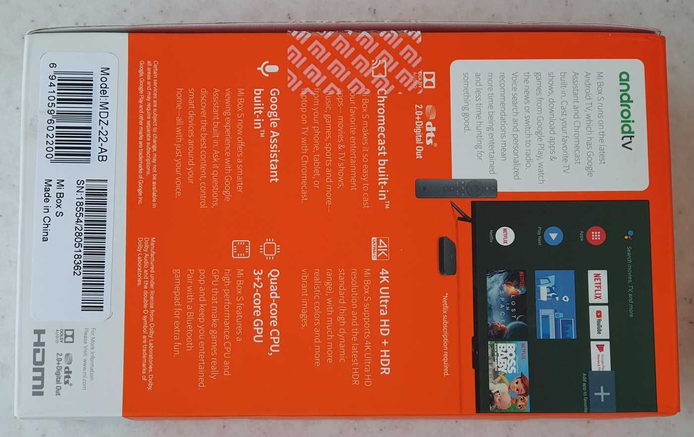 Медиа плеър Xiaomi MI TV Box S 4K