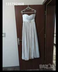 Официална рокля бяло и бежово