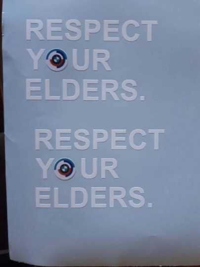 Respect your Elders Sticker БМВ Стикер BMW Sticker Е36 Е30 Е21 Е12 Е34