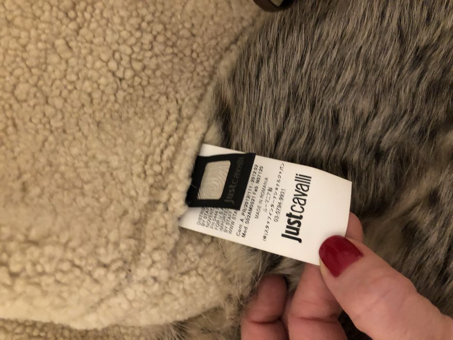 Haina de piele si blana Just Cavalli