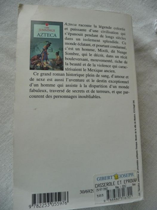 "Azteca", Gary Jennings (en français). РАЗПРОДАЖБА