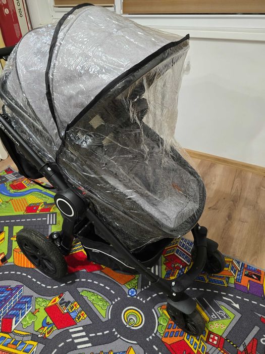 Carucior multipozitii Kinderkraft Veo 2 in 1, Negru / Gri