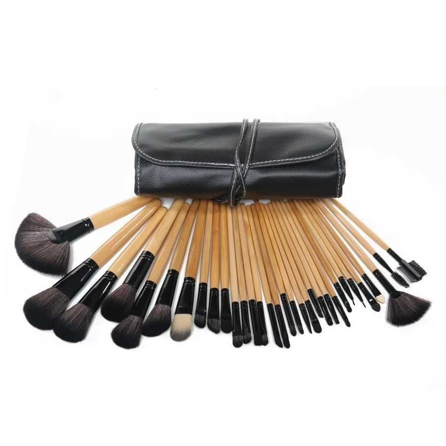 Set pensule machiaj profesionale 24 pensule par natural cadou femeie