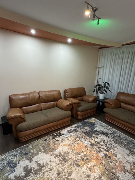 Canapele 3, 2  locuri + fotoliu Alprom (cadru din lemn)