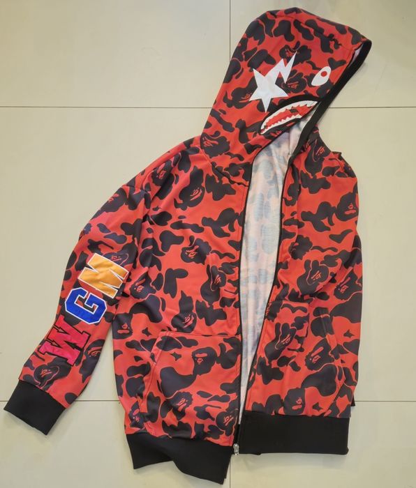 Hanorac cu fermoar BAPE roșu