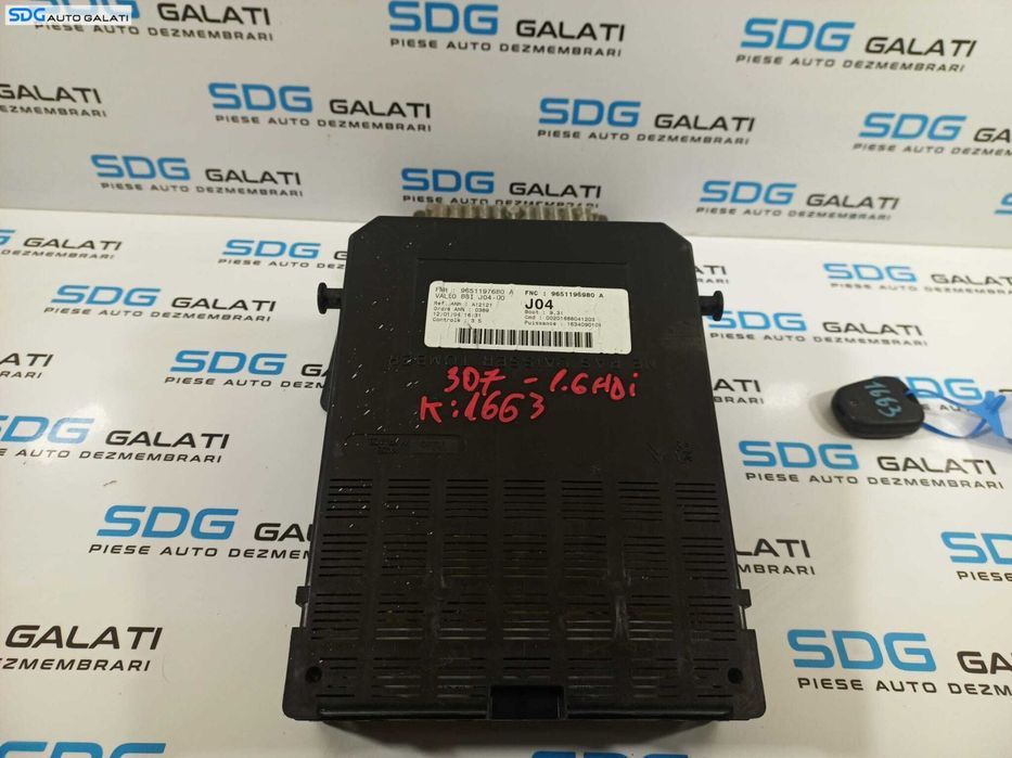 Kit Pornire Complet ECU Calculator Motor Calculator Confort Comfort Cip Cheie Imobilizator Peugeot Partner 2.0 HDI 2002 - 2008 Cod 9647423380 9653205380 5WS40145A 9651196980 9651197680 [L1931]