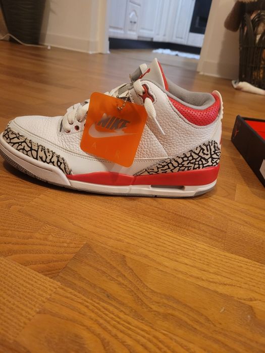 Jordan 3 red&white
