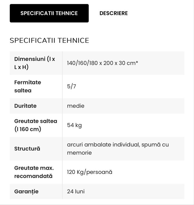 Saltea Luxurio 140x200