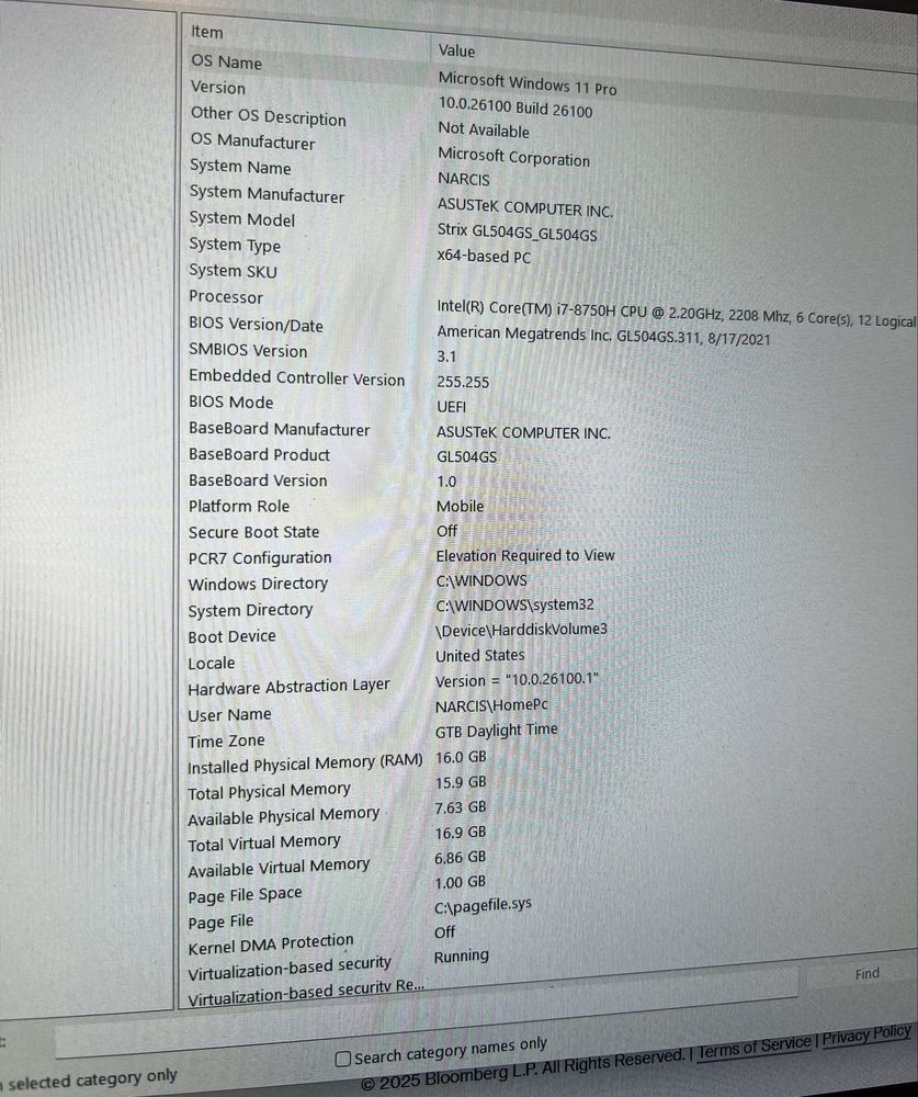 Vând laptop gaming ASUS ROG Strix 2, GL504Gs