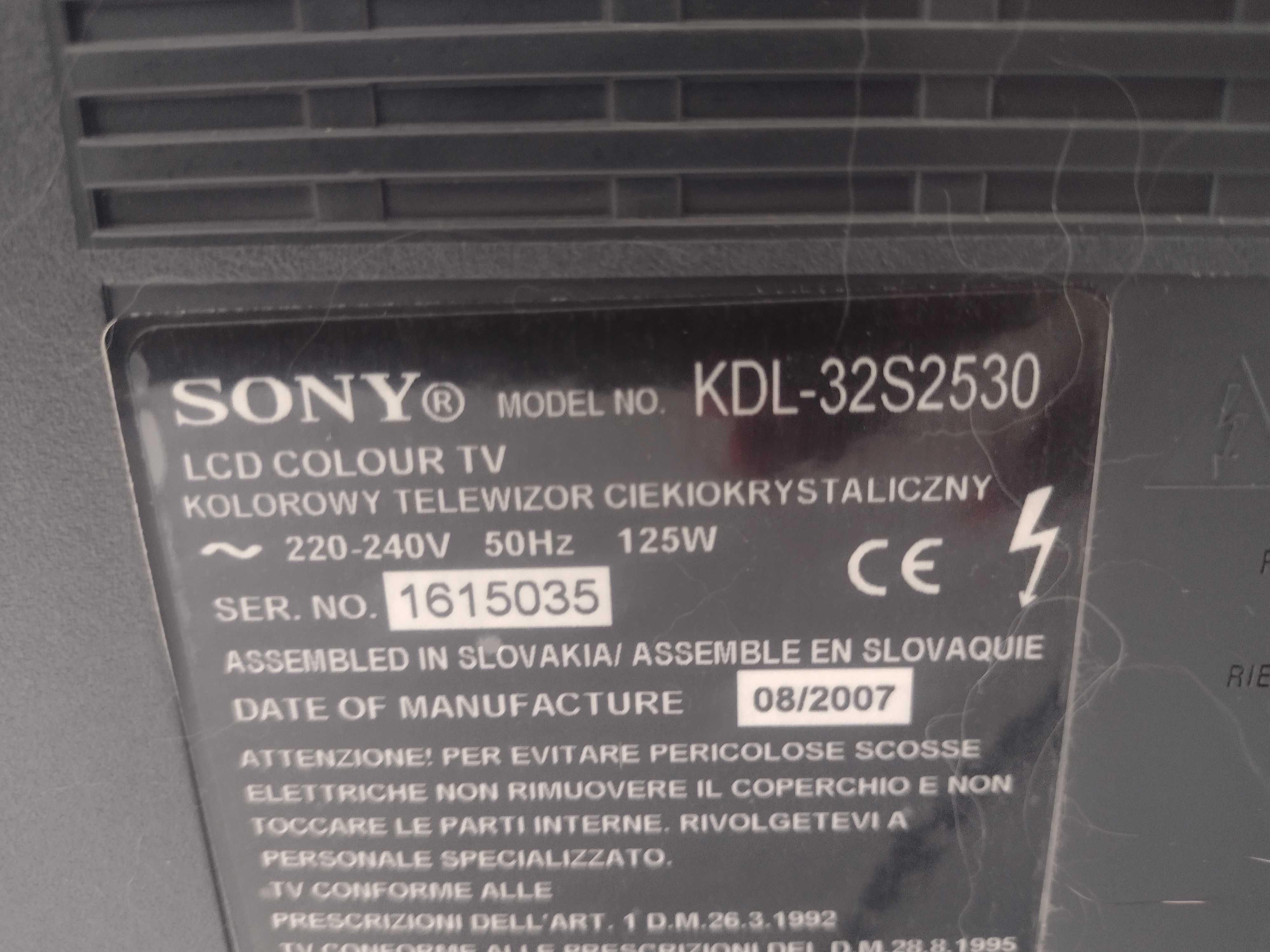 Продавам телевизор Sony модел: KDL-32S2530
