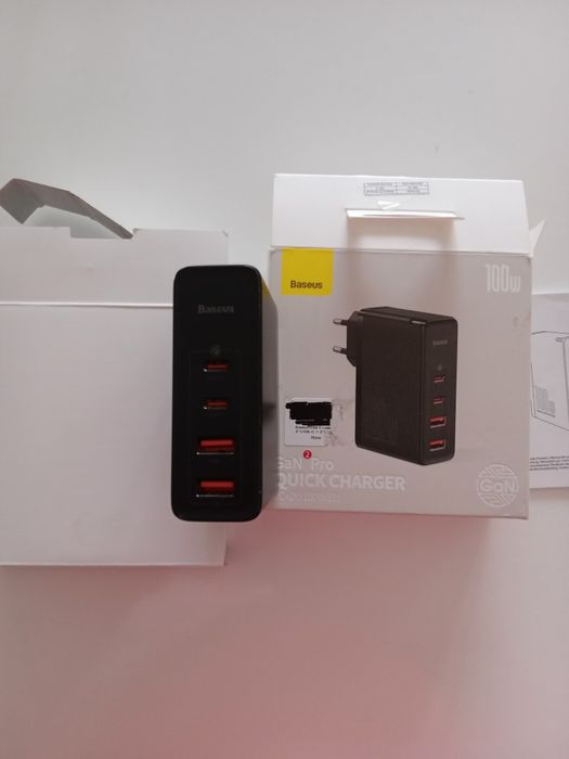 Baseus GaN2 Pro бързо мрежово зарядно, 100W, USB/ USB-C, Quick Charge