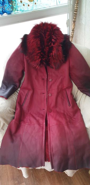 Haină elegantă guler vulpe